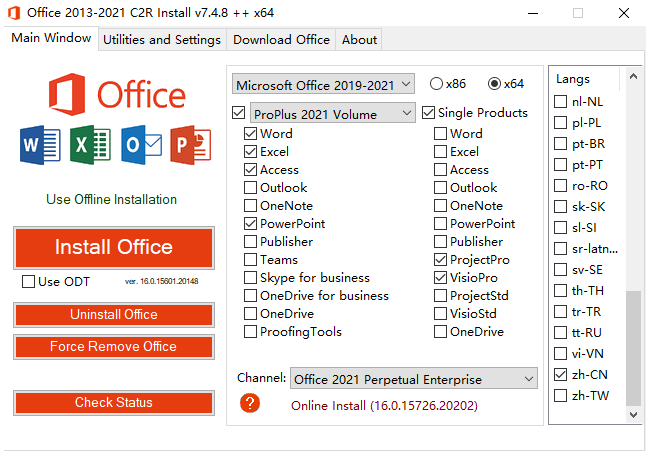 Office 2013-2021 C2R Install v7.6.2 download the last version for ios